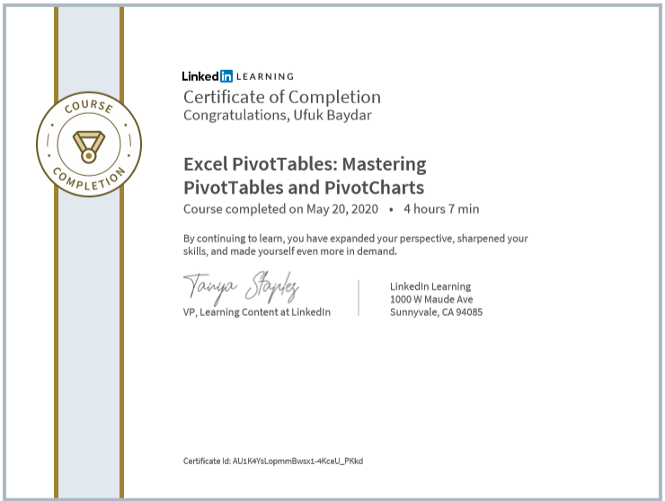 Advanced Excel Certificate